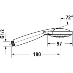 Duravit Handbrause Air Ø 9,7 Cm Chrom -Dusche Geschäft 4720157 1709 tz