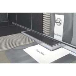 ESS Easy Drain Duschrinne M-Line 80 Cm Komplettset Sperrwasserhöhe 30 Mm -Dusche Geschäft 4849352 4849527 4849659 b2