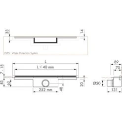 ESS Easy Drain Duschrinne M-Line 80 Cm Komplettset Sperrwasserhöhe 50 Mm -Dusche Geschäft 4850111 4850293 4850830 tz