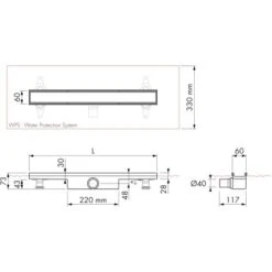ESS Easy Drain Duschrinne Compact Fliese FF 90 Cm Sperrwasserhöhe 30 Mm -Dusche Geschäft 4855490 4855508 4855516 tz