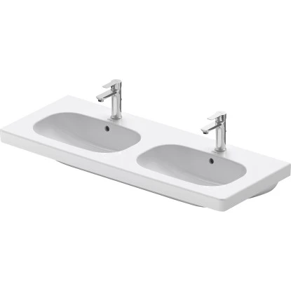 Duravit Möbel-Doppelwaschbecken D-Code 120 Cm Weiß Mit 1 Hahnloch Pro Becken 3 Duravit Möbel-Doppelwaschbecken D-Code 120 Cm Weiß Mit 1 Hahnloch Pro Becken