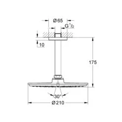 Grohe Kopfbrausenset Rainshower Cosmopolitan 210 Deckenauslass 142 Mm Chrom -Dusche Geschäft 518495 4520 1790961