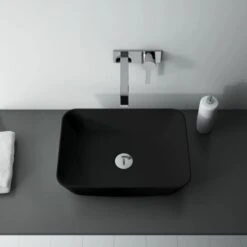 Maximus Aufsatzwaschbecken 45,5 Cm Reni Keramik Schwarz -Dusche Geschäft 5907546859640 4807 3