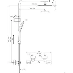 Ideal Standard Duschsystem Flex Mit Brausethermostat Ceratherm T100 Chrom -Dusche Geschäft 606099 3049 5