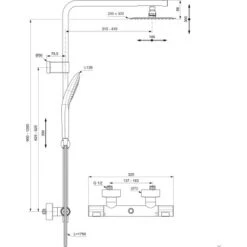 Ideal Standard Duschsystem Flex Mit Brausethermostat Ceratherm T100 Chrom -Dusche Geschäft 606099 4650 6