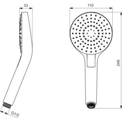 Ideal Standard 3-Funktionshandbrause Idealrain Evo Rund Ø 11 Cm Chrom -Dusche Geschäft 606142 4650 3