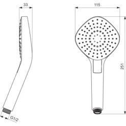 Ideal Standard 3-Funktionshandbrause Idealrain Evo Diamond 115 Cm Chrom -Dusche Geschäft 606153 4650 3