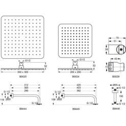Ideal Standard Regenbrause Idealrain Cube 20 X 20 Cm Silk Black -Dusche Geschäft 614225 3049 5