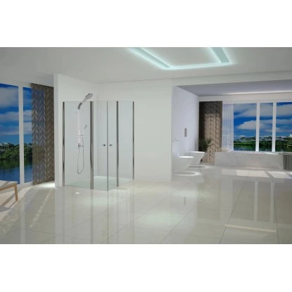 Flügeltür Sanoflex 6 Mm Chrom 130 Cm X 195 Cm 4 Flügeltür Sanoflex 6 Mm Chrom 130 Cm X 195 Cm – Bild 2