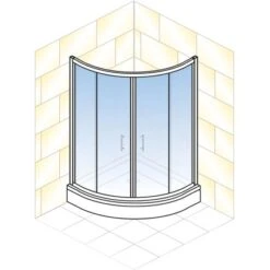 Schulte ExpressPlus Runddusche Sunny Sicherheitsglas Chromoptik 190x90x90cm -Dusche Geschäft 63462 2053 4060991051197 2