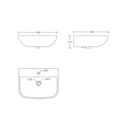 Verosan Waschtisch Rivo 60 Cm Weiß Matt 9 Verosan Waschtisch Rivo 60 Cm Weiß Matt -Dusche Geschäft 7411010 VM 01