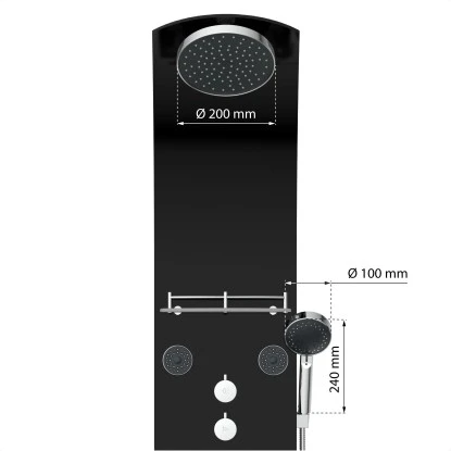 Eisl Duschpaneel Karibik 3 In 1 Mit Regendusche Sechs Massagedüsen Schwarz 6 Eisl Duschpaneel Karibik 3 In 1 Mit Regendusche Sechs Massagedüsen Schwarz – Bild 4