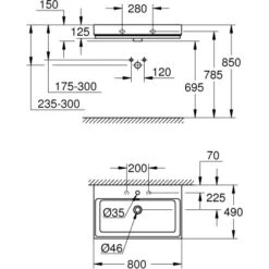 Grohe Waschtisch Cube Keramik 80 Cm Alpinweiß Mit Hahnloch Und Überl. PureGuard 7 Grohe Waschtisch Cube Keramik 80 Cm Alpinweiß Mit Hahnloch Und Überl. PureGuard -Dusche Geschäft 778992 4520 3