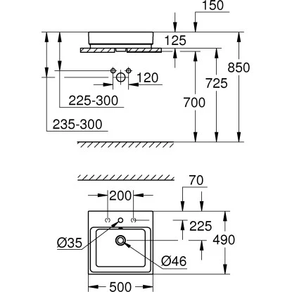 Grohe Aufsatzwaschbecken Cube Keramik 50 Cm Alpinweiß Hahnloch Überl. PureGuard 5 Grohe Aufsatzwaschbecken Cube Keramik 50 Cm Alpinweiß Hahnloch Überl. PureGuard – Bild 3