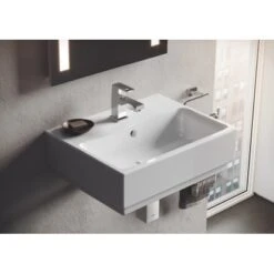 Grohe Waschtisch Cube Keramik 45 Cm Alpinweiß Hahnloch Überlauf PureGuard -Dusche Geschäft 779000 4520 2