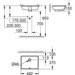 Grohe Einbauwaschbecken Cube Keramik 50 Cm Alpinweiß Mit Überlauf PureGuard -Dusche Geschäft 779002 4520 3