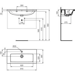 Ideal Standard Möbelwaschtisch I.life S 81 Cm Weiß 17 Ideal Standard Möbelwaschtisch I.life S 81 Cm Weiß -Dusche Geschäft 8014140491668 3049 VM 08