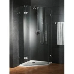 Schulte Fünfeckdusche Davita 4-teilig Echtglas Chrom -Dusche Geschäft 883064 4081 1