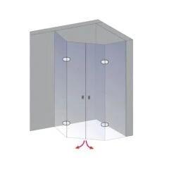 Schulte Fünfeckdusche Davita 4-teilig Echtglas Chrom -Dusche Geschäft 883064 4081 3