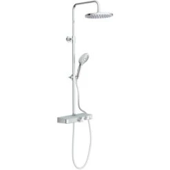 Eisl Duschset Futura Wellness Duschsystem Mit Thermostat Glasablage Chrom Grau