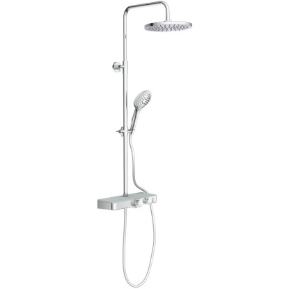 Eisl Duschset Futura Wellness Duschsystem Mit Thermostat Glasablage Chrom Grau 3 Eisl Duschset Futura Wellness Duschsystem Mit Thermostat Glasablage Chrom Grau