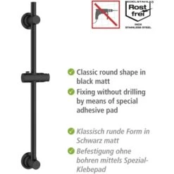 Wenko Duschstange Schwarz Befestigen Ohne Bohren 10 Wenko Duschstange Schwarz Befestigen Ohne Bohren -Dusche Geschäft 903403 1068 03