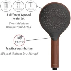 Wenko Duschkopf Watersaving Wood Ø 12 Cm 13 Wenko Duschkopf Watersaving Wood Ø 12 Cm -Dusche Geschäft 903410 1068 04