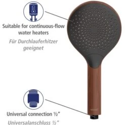Wenko Duschkopf Watersaving Wood Ø 12 Cm 14 Wenko Duschkopf Watersaving Wood Ø 12 Cm -Dusche Geschäft 903410 1068 05