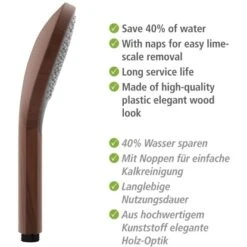 Wenko Duschkopf Watersaving Wood Ø 12 Cm 15 Wenko Duschkopf Watersaving Wood Ø 12 Cm -Dusche Geschäft 903410 1068 06