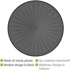 Wenko Regenduschkopf Ultimate Shower Schwarz/Grau Ø 25 Cm -Dusche Geschäft 903630 1068 05