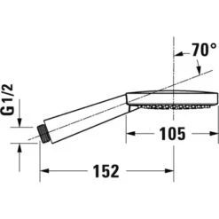 Duravit Handbrause Air Mit 1 Strahlart Ø 10,5 Cm Chrom -Dusche Geschäft 946920 4123 UV0650010000S