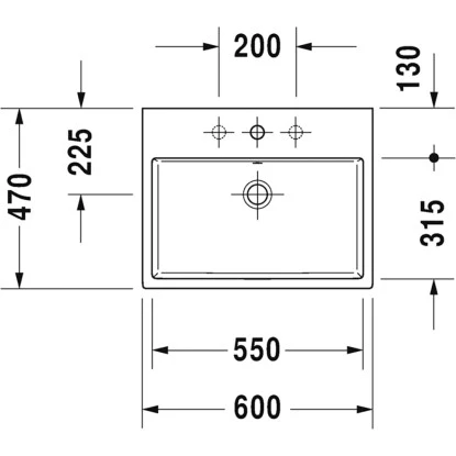 Duravit Waschbecken Vero Air 60 Cm Mit Hahnloch Und Überlauf Geschliffen 4 Duravit Waschbecken Vero Air 60 Cm Mit Hahnloch Und Überlauf Geschliffen – Bild 2