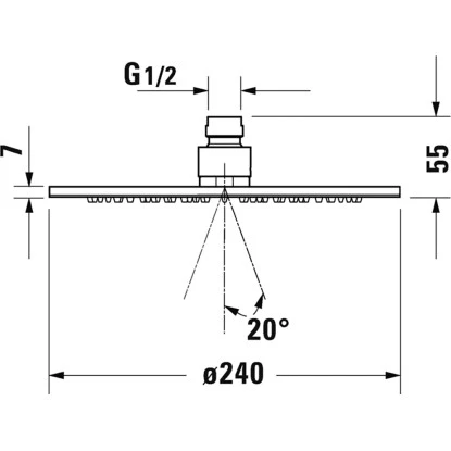 Duravit Kopfbrause Rund Ø 24 Cm Chrom 4 Duravit Kopfbrause Rund Ø 24 Cm Chrom – Bild 2