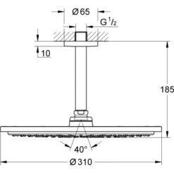 Grohe Kopfbrause-Set Mit Deckenauslass RainshowerCosmopolitan310 CoolSunrise G. 5 Grohe Kopfbrause-Set Mit Deckenauslass RainshowerCosmopolitan310 CoolSunrise G. -Dusche Geschäft 964662 4520 1687642