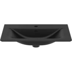 Ideal Standard Möbelwaschtisch Connect Air 64 Cm 1 Hahnloch Mit Überlauf Schwarz -Dusche Geschäft 9803099 3049 3