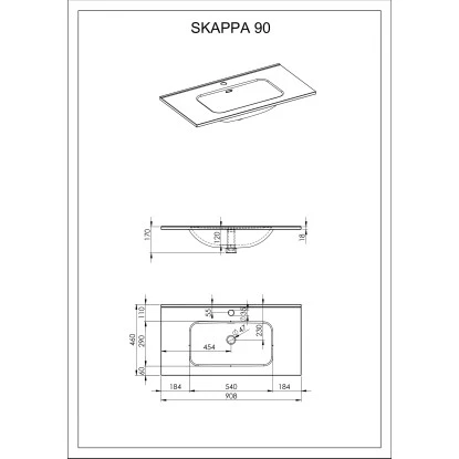 Maximus Waschbecken Skappa 90 Cm Keramik 4 Maximus Waschbecken Skappa 90 Cm Keramik – Bild 2