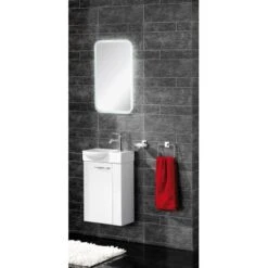 Fackelmann Handwaschbecken Sceno 45 Cm Eckig Weiß -Dusche Geschäft Weiss Weiss Mini 82399 45
