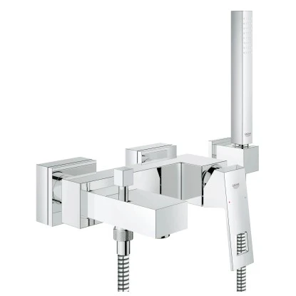 Grohe Einhand-Wannenbatterie Eurocube DN 15 Mit Brausegarnitur 3 Grohe Einhand-Wannenbatterie Eurocube DN 15 Mit Brausegarnitur