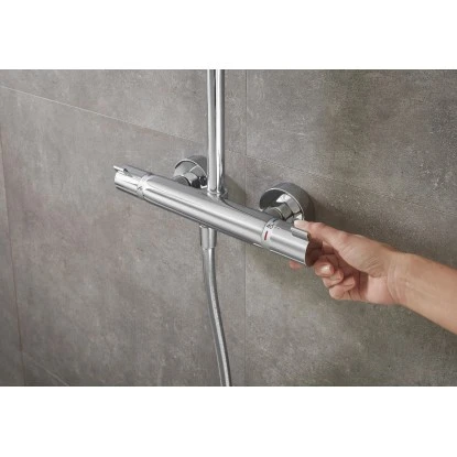 Hansgrohe Showerpipe Croma 160 1jet Mit Thermostat Chrom 14 Hansgrohe Showerpipe Croma 160 1jet Mit Thermostat Chrom – Bild 12